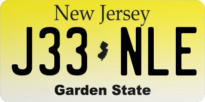 NJ license plate J33NLE