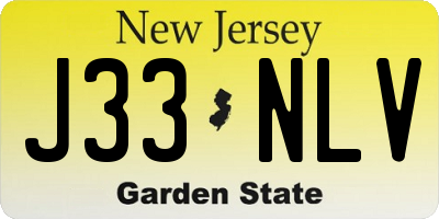 NJ license plate J33NLV