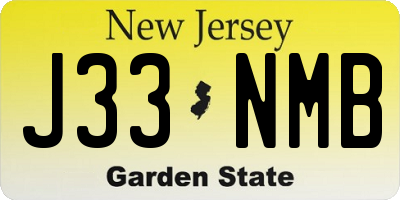 NJ license plate J33NMB