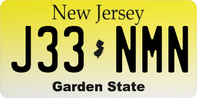 NJ license plate J33NMN