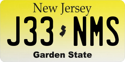 NJ license plate J33NMS