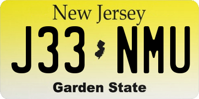 NJ license plate J33NMU