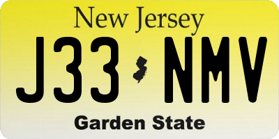 NJ license plate J33NMV