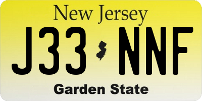 NJ license plate J33NNF