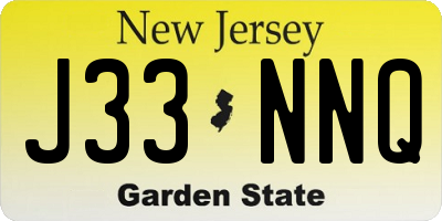 NJ license plate J33NNQ