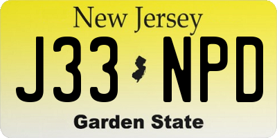 NJ license plate J33NPD