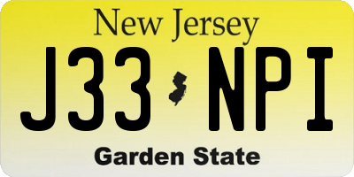NJ license plate J33NPI