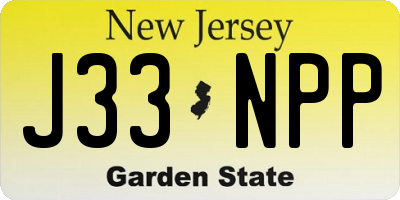 NJ license plate J33NPP