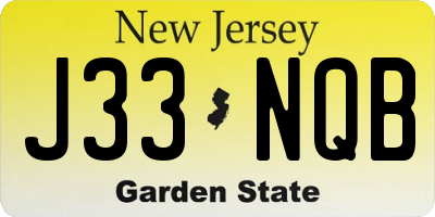 NJ license plate J33NQB
