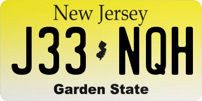 NJ license plate J33NQH