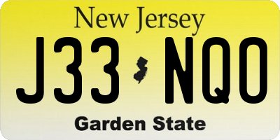 NJ license plate J33NQO