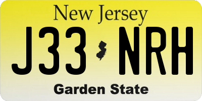 NJ license plate J33NRH