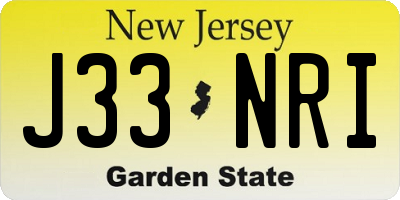 NJ license plate J33NRI