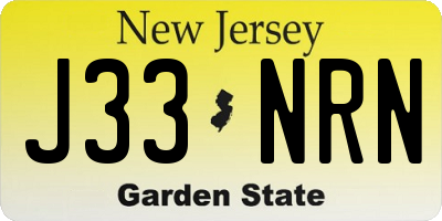 NJ license plate J33NRN