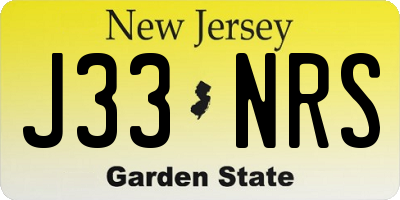 NJ license plate J33NRS