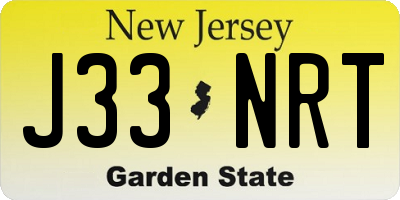 NJ license plate J33NRT