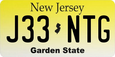 NJ license plate J33NTG