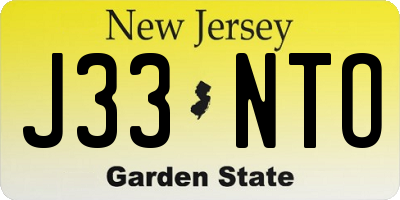 NJ license plate J33NTO