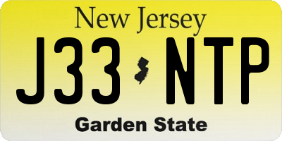 NJ license plate J33NTP