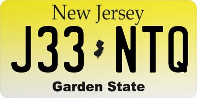 NJ license plate J33NTQ