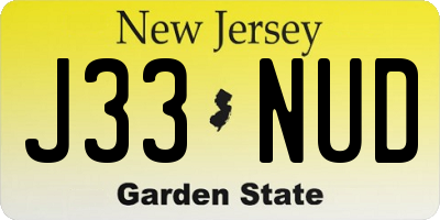 NJ license plate J33NUD