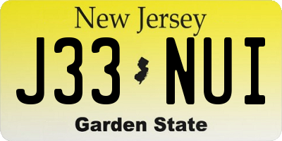 NJ license plate J33NUI