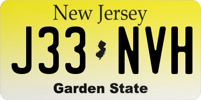NJ license plate J33NVH
