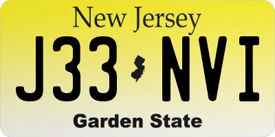 NJ license plate J33NVI