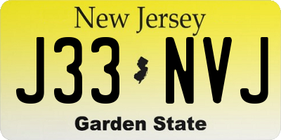 NJ license plate J33NVJ