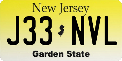 NJ license plate J33NVL