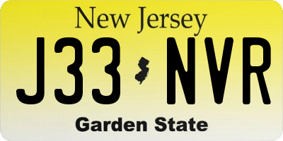 NJ license plate J33NVR
