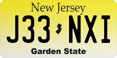 NJ license plate J33NXI
