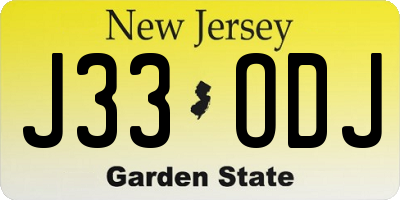 NJ license plate J33ODJ