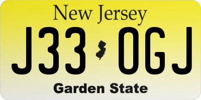 NJ license plate J33OGJ