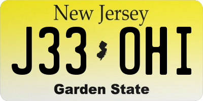 NJ license plate J33OHI