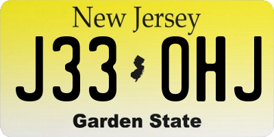 NJ license plate J33OHJ