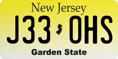 NJ license plate J33OHS