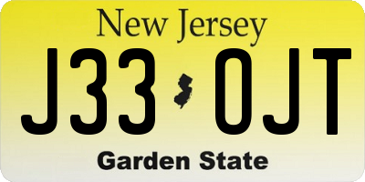 NJ license plate J33OJT