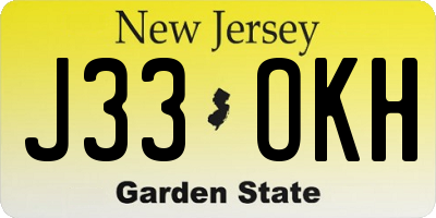 NJ license plate J33OKH