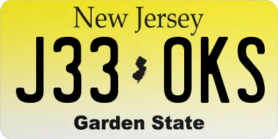 NJ license plate J33OKS