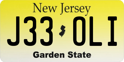 NJ license plate J33OLI