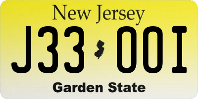 NJ license plate J33OOI