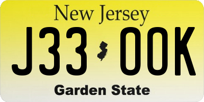 NJ license plate J33OOK