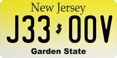 NJ license plate J33OOV