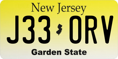 NJ license plate J33ORV