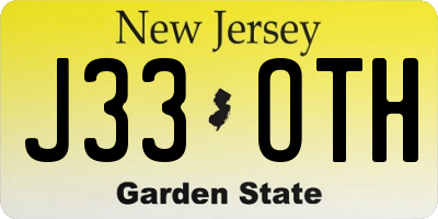 NJ license plate J33OTH