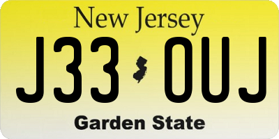NJ license plate J33OUJ