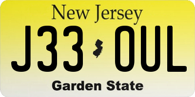 NJ license plate J33OUL