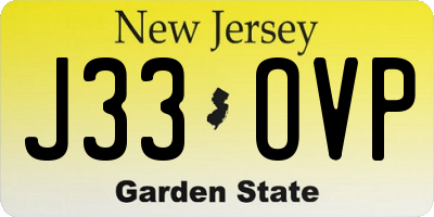 NJ license plate J33OVP