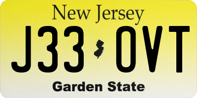 NJ license plate J33OVT